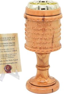 THE LORD’s PRAYER Olive Wood Hand Carved Communion Goblet – 8″