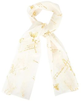 Messianic ‘Grafted In’ Scripture Scarf from Israel in Hebrew – Off-White