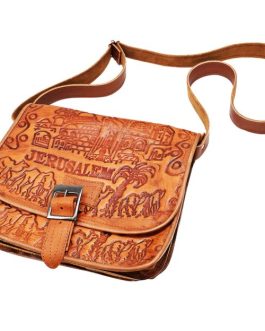 Handmade Leather ‘Jerusalem’ Shoulder Bag from Israel