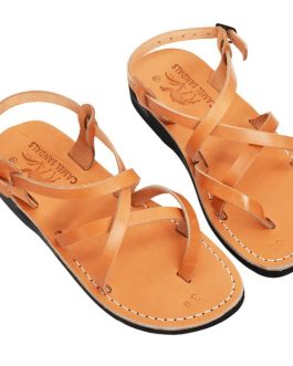 ‘Saint John’ Leather Jesus Sandals – Made in Israel – Natural Tan
