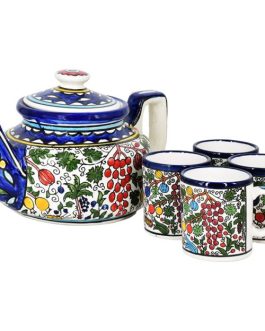 ‘Seven Species’ Armenian Ceramic Tea Set – Made in Jerusalem